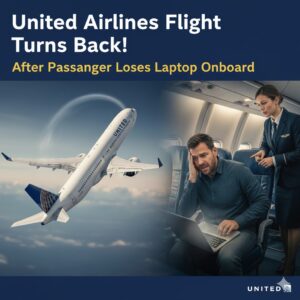 United Airlines flight had to turn back after passenger lost his laptop